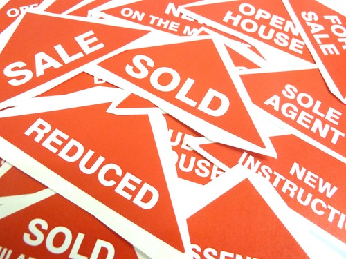 Property sales labels - labels, red