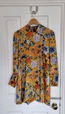 Zara Yellow Floral Oriental Mini Dress L