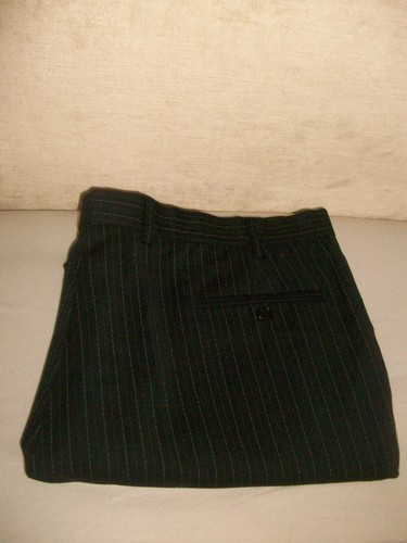 Men black pinstripe trousers - men's,