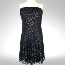 Black Metallic Dot Strapless