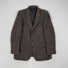 Hodges Robert Noble Herringbone Tweed Scotland 100% Wool Blazer Jacket Size 40R