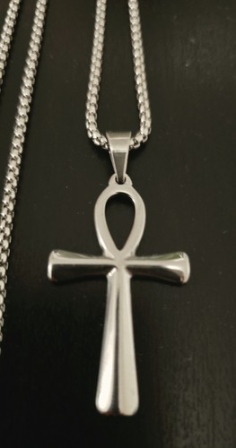 Silver stainless steel ankh - silver,