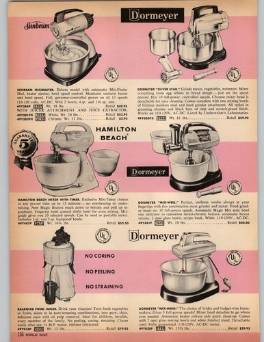 1961 paper dormeyer sunbeam - dormeyer,