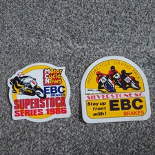 2x  1986 EBC brakes stickers Silverstone Motorcycle Grand Prix & Super stock 