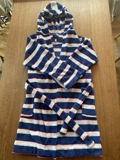 Joules Boys Dressing Gown Stripy Blue and White very good Condition 11-12 Years