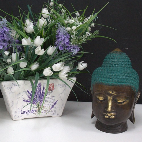 Large classic brass buddha - brass,