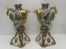 Pair of gilded Rococo majolica
