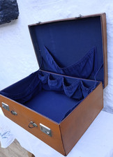 Splendid 1920s Light Brown London  Tan Leather Attache Case 40x25x15 cm No Key