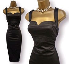 Karen Millen UK 12 Black Silky Strappy Pencil Wiggle Occasion Dress