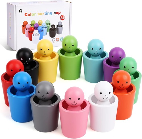 Wooden color sorting - color-sorting, &