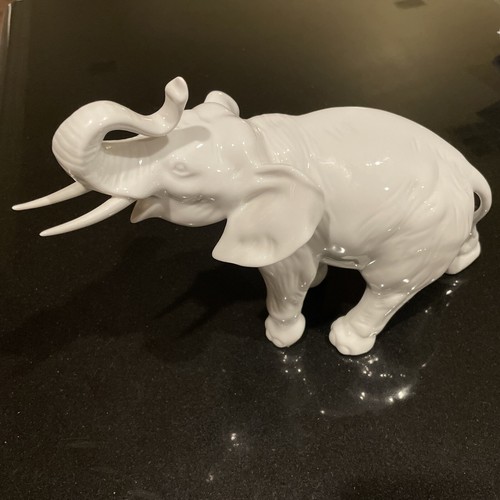 White porcelain elephant - white,