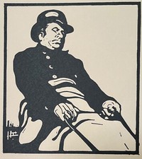 The Knightsbridge Road - Bus Driver.   From William Nicholson's London Types