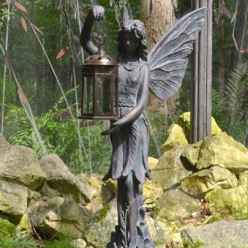Fairy with lantern garden - fairy,