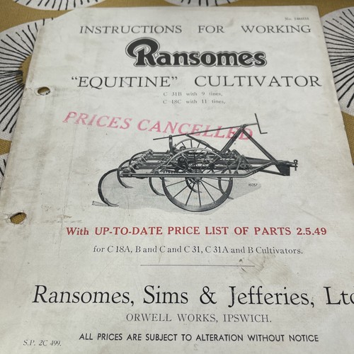 Ransomes equitine cultivator - ransomes,