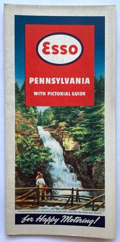 Original vintage map esso - original,