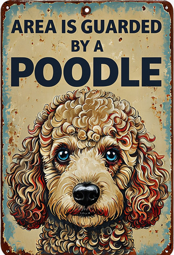 Warning poodle security metal - poodle,