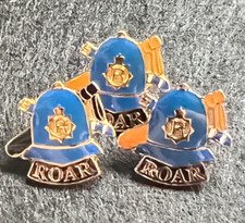 R.O.A.R. (See description) POLICE HELMET & TRUNCHEON VINTAGE PIN BADGE       612