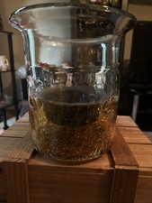 Candle Holder Crackle Glass