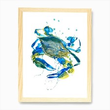 Blue Crab Art Print Framed