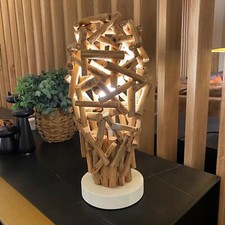 Unique Designer Driftwood Table Lamp/Light 40cm high Muan small