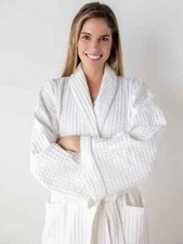 White Unisex Waffle Bathrobe
