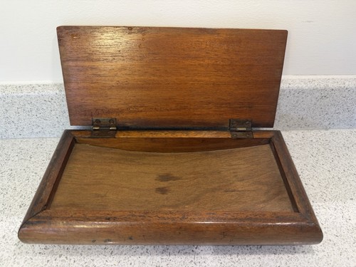 Vintage wooden desk pen box - desk,
