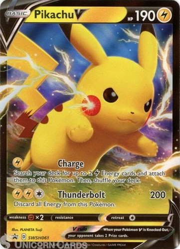 Pikachu swsh061 black star - v,