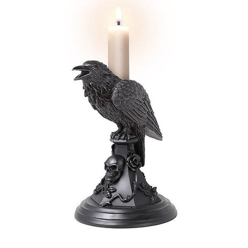 Poes raven candlestick - raven,