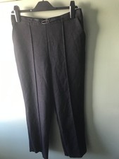 MATALAN PAPAYA 12 LADIES BLACK BACK ELASTIC WAIST FRONT METAL SEAMED TROUSERS