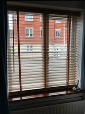 Light oak effect window blinds