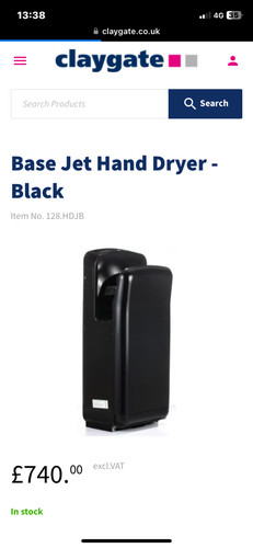 Hand dryer base electric jet - electric,