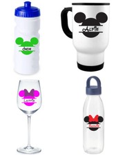 Micky Minnie Mouse Disney Vinyl Name Stickers Labels For Mug Bottle Glass