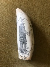 SCRIMSHAW repo SPERM WHALE TOOTH PRESIDENT "ABRAHAM LINCOLN" EXCELLENT WORK