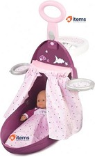 Smoby Trolley for Dolls, Purple (220346) - Baby Carriage for Dolls up to 42cm