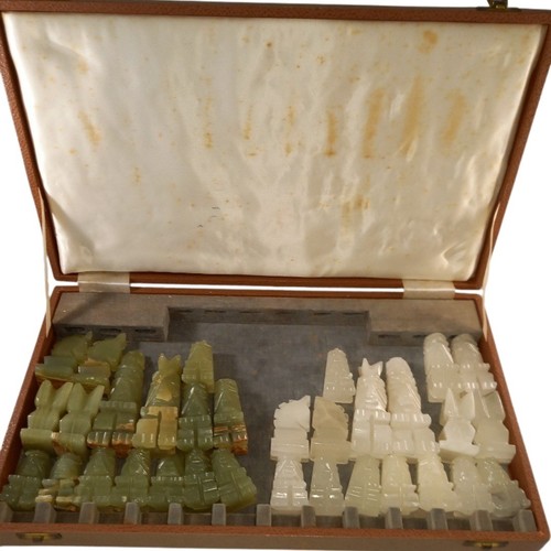 Aztec style onyx chess set - style,