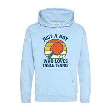 Just a Boy Who Loves Table Tennis Hoodie – Ping Pong Gift for Kids