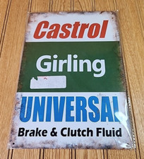 Castrol Girling Oil  Gas Station Garage Shop Retro Rustic Tin Sign 8x12