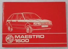 MG Maestro 1600 Owners Manual Instruction Drivers Handbook 1983 Austin Rover