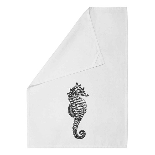 Seahorse marine white cotton - 'seahorse,