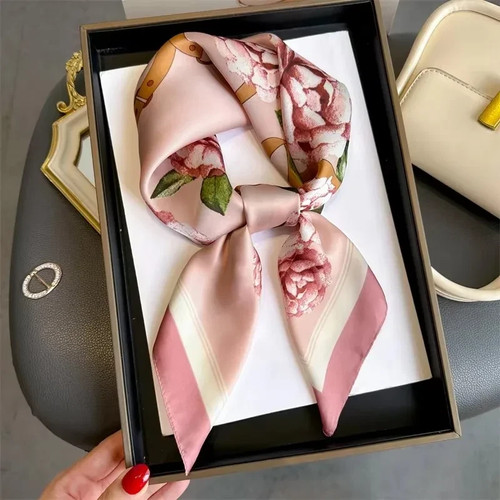 70cm silk feel scarf - silk, women