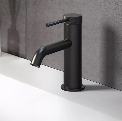 Knurled matt black basin - knurled,