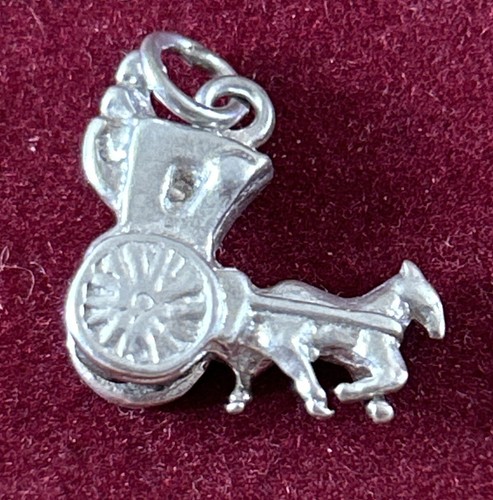 Silver horse and cart - horse, vintage
