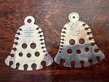 Vintage? Antique? Metal Bell Knitting Gauge X 2 Peacock Abel Morralls
