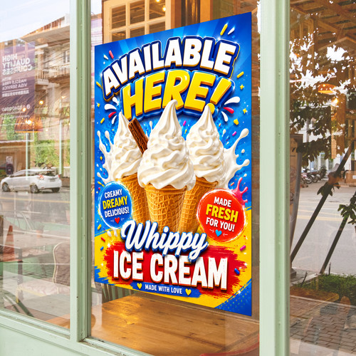 Whippy ice cream - cream, here