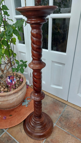 Vintage tall dark wood barley