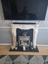 plaster fireplace surround and