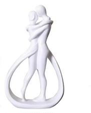 Couple Statue Lovers Sculpture Tabletop Home Decoration White 7.5x2.7x13 cm