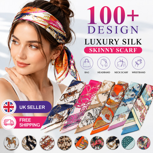 Luxury silk skinny scarf - luxury,