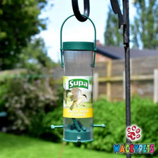 SUPA NIGER SEED PLASTIC FEEDER & 500G NYJER SEED for Goldfinch / Wild Bird