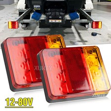 2X 12V Rear Stop LED Lights Tail Brake Indicator Lamp Van Trailer Truck Light UK